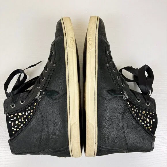 UGG Blaney Crystal High Top Leather Sneakers S/N 1008490 - Picture 7 of 12